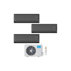  Ensemble Climatiseur Reversible Tri-split 5,2kw + 2,6 Kw + 2,6kw Mural Connecté Solstice Noir - Midea