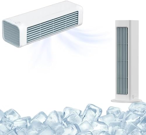 GENERIC Ventilateur De Montage Mural Ultra Silencieux, Refroidisseur D'air Portable Sans Lame Avec Batterie Rechargeable, Refroidissement Personnel Efficace énergétique Pour L'utilisation De La Chambre à Couc