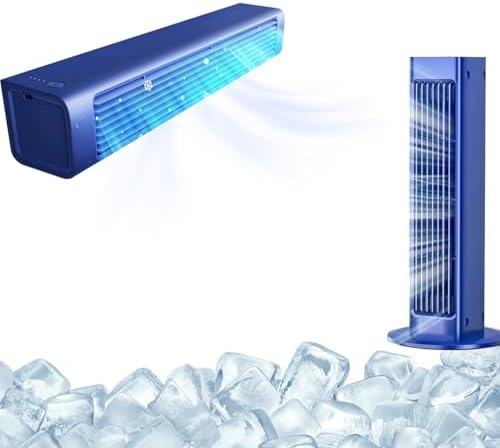 GENERIC Qinux Breezamax Air Cooler, 2025 Ultra-Quiet Portable AC Avec Batterie Rechargeable, Ventilateur D'évaporation Mural Sans Lame Pour Le Bureau à Domicile, Dispositif De Refroidissement Compact à L'écon