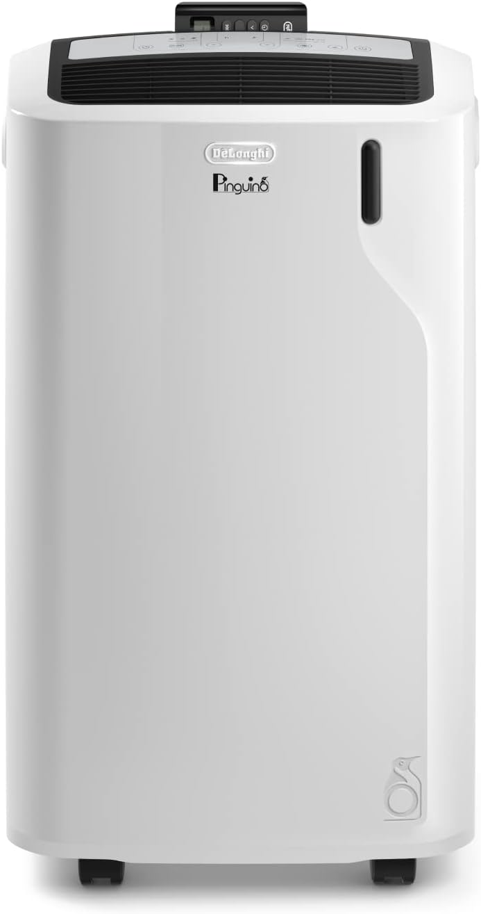 De'Longhi Pinguino Clim Mobile, Pièces Jusqu'à 30m², Déshumidificateur, Mode Ventilation, 10000BTU, Refroidissement Silencieux, Eco Real Feel, Télécommande, Minuterie, Classe Énergie A+++ (PACEX105)