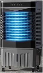 GENERIC 120° Oscillant Evaporatif Swamp Cooler 3-en-1 Air Conditioner Ventilateur Avec Ice Packs Low Noise Portable Refroidissement Unité De Refroidissement Pour Patio Extérieur Intérieur Garage Climat Sec