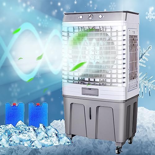 GENERIC Refroidisseur D'air évaporatif 80L, 3 Vitesses, 120 Larges Swing, Ventilateur De Glace Portable Puissant Pour L'utilisation Extérieure De Bureau D'usine, Système De Refroidissement à Faible Bruit Avec