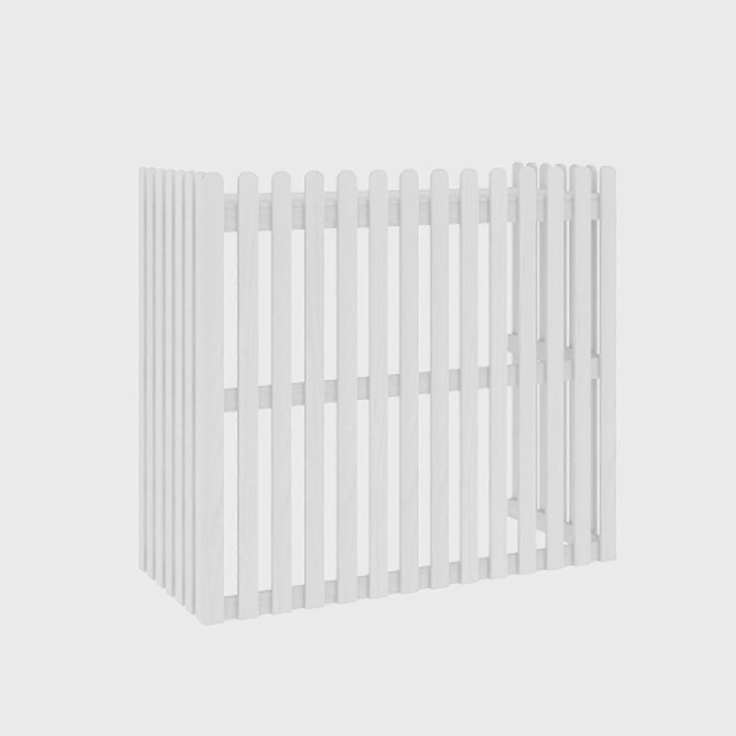 GENERIC Housse De Pompe à Chaleur Extérieure En Bois Pour Climatiseur - Protection Résistante Aux Intempéries - Écran Décoratif Avec Pot De Fleurs - Dimensions : 120 X 60 X 105 Cm - Couleur : Blanc
