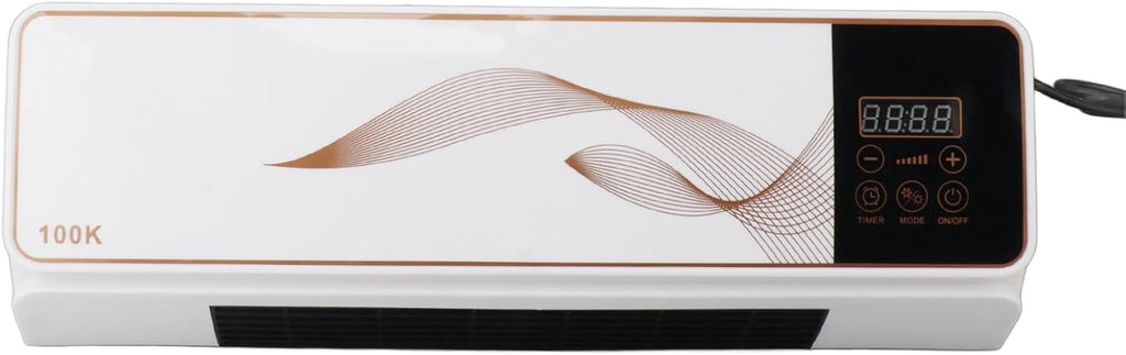 Luqeeg Climatiseur électrique, 2 En 1 Mini Chauffage Refroidissement Ventilateur Mural Climatiseur Avec Télécommande Refroidisseur D'espace Intérieur Pour La Maison, La Chambre, Le Salon (Prise UE)