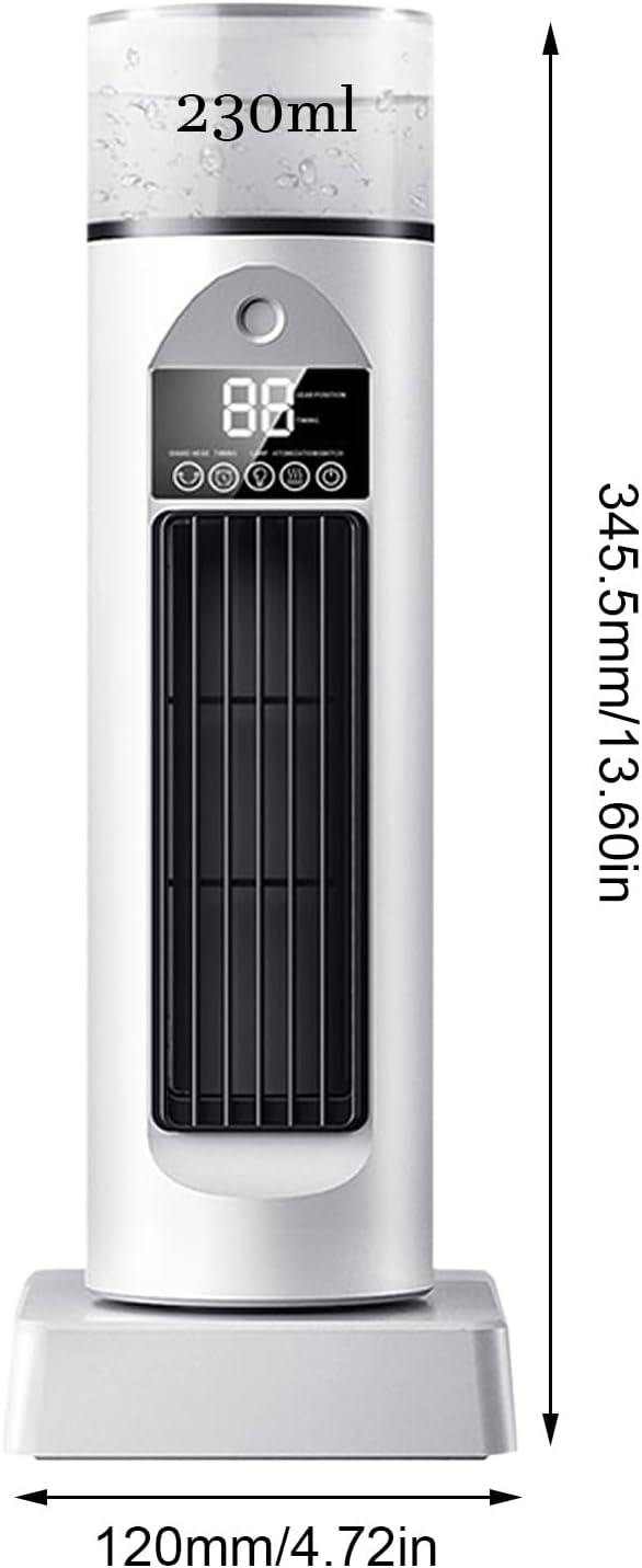 Genérico Ventilateur De Climatisation Oscillant Silencieux Sans Pale Avec Télécommande, Ventilateur Colonne Rafraîchisseur D'air 6 Vitesses Avec Humidificateur, Grand Réservoir D'eau, Refroidisseur Portable