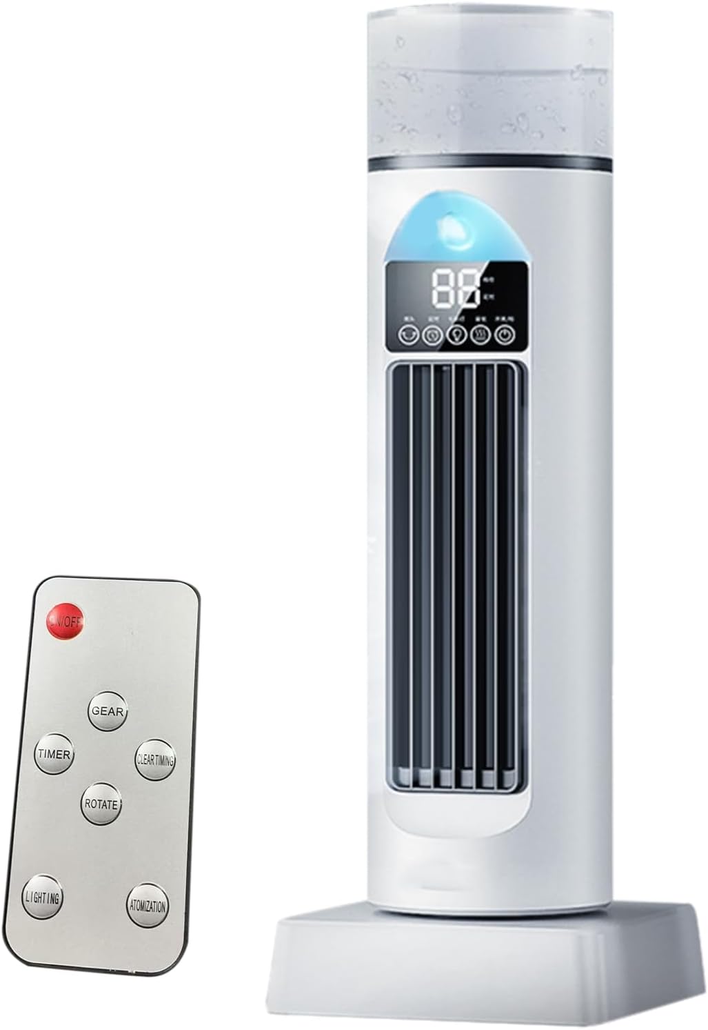 Genérico Ventilateur De Climatisation Oscillant Silencieux Sans Pale Avec Télécommande, Ventilateur Colonne Rafraîchisseur D'air 6 Vitesses Avec Humidificateur, Grand Réservoir D'eau, Refroidisseur Portable