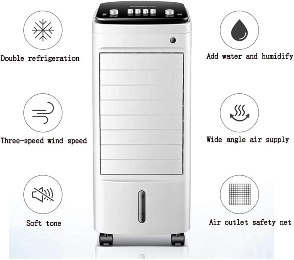  Climatiseur Portable Refroidisseur Climatiseur Mobile Sans Tuyau Ventilateur De Climatisation Blanc Mécanique 3 Vitesses Contrôle Maison Dortoir Ventilateur De Refroidissement Mobile