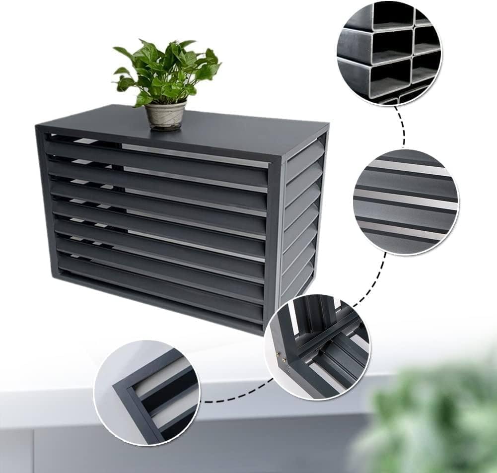GENERIC Housse De Protection Extérieure En Aluminium Pour Climatiseur Central - Protection Contre Les Intempéries - Marron - 100 X 70 X 50 Cm