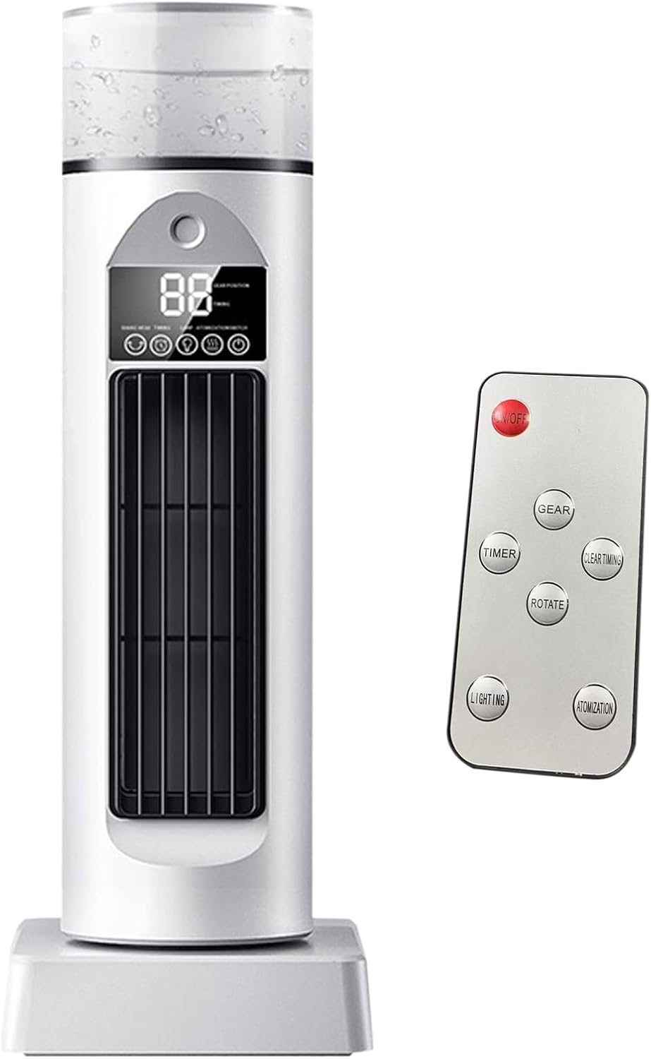 Genérico Ventilateur De Climatisation Oscillant Silencieux Sans Pale Avec Télécommande, Ventilateur Colonne Rafraîchisseur D'air 6 Vitesses Avec Humidificateur, Grand Réservoir D'eau, Refroidisseur Portable