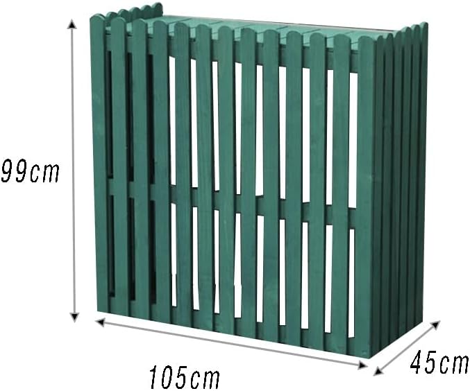 GENERIC Housse De Climatiseur Extérieur – Clôture En Bois Pour Climatiseurs Divisés, Vert, 105 X 45 X 99 Cm, Protection Contre Les Intempéries Pour Unités Extérieures – Solution De Dissimulation élégante