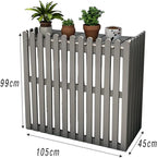 GENERIC Housse De Climatiseur Extérieur – Clôture En Bois Pour Climatiseurs Divisés 105 X 45 X 99 Cm – Gris – Résistante Aux Intempéries – Élégante Et Protection Pour Unités Extérieures