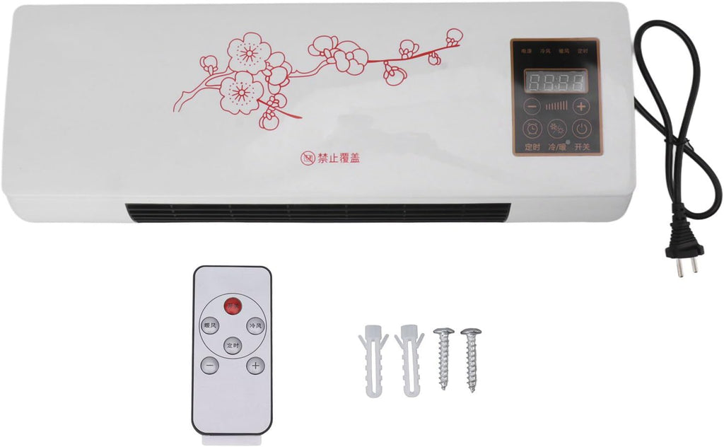  YUYTE Climatiseur Chauffant, Prise UE Polyvalente 220 V Portable à Faible Bruit Mural Refroidisseur D'air Avec Télécommande Pour Maison Salle De Bain Chambre Salon