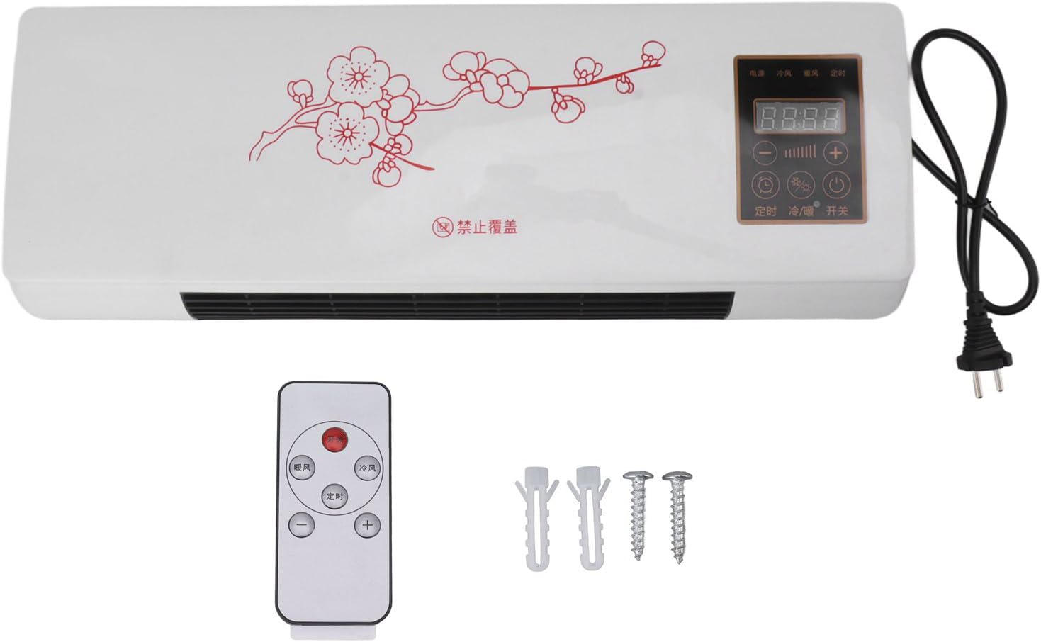  YUYTE Climatiseur Chauffant, Prise UE Polyvalente 220 V Portable à Faible Bruit Mural Refroidisseur D'air Avec Télécommande Pour Maison Salle De Bain Chambre Salon