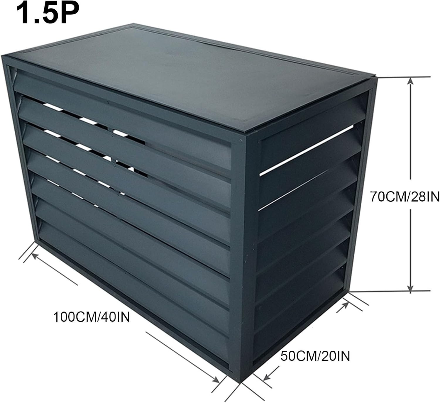  Housse De Protection Pour Mini-climatiseur Extérieur - Pompe à Chaleur En Aluminium, Réduction Du Bruit, Résistante Aux Intempéries Et Support Pour Plantes, Idéale Pour L