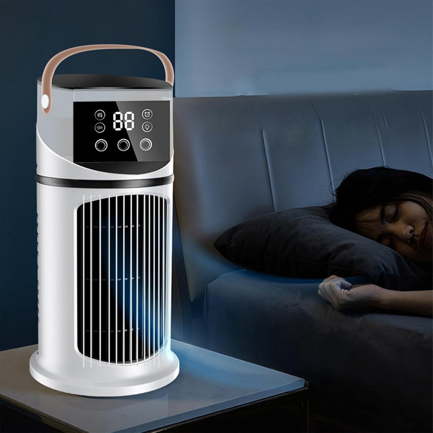  Portable Air Conditioner - Desk Air Conditioner Fan | Desk Cooling AirConditioner Fan | Purifying Machine With LED Light, 9-Speed Cooler For Studying, Sleeping, Meeting