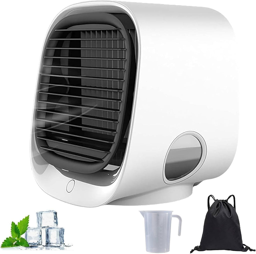 GENERIC Conditeur D'air Portable Et Humidificateur De Ventilateur Avec Veilleur LED, Réglages à 4 Vitesses, Refroidissement Rapide En 90 Secondes, Idéal Pour L'utilisation à La Maison Et Au Bureau, Conception
