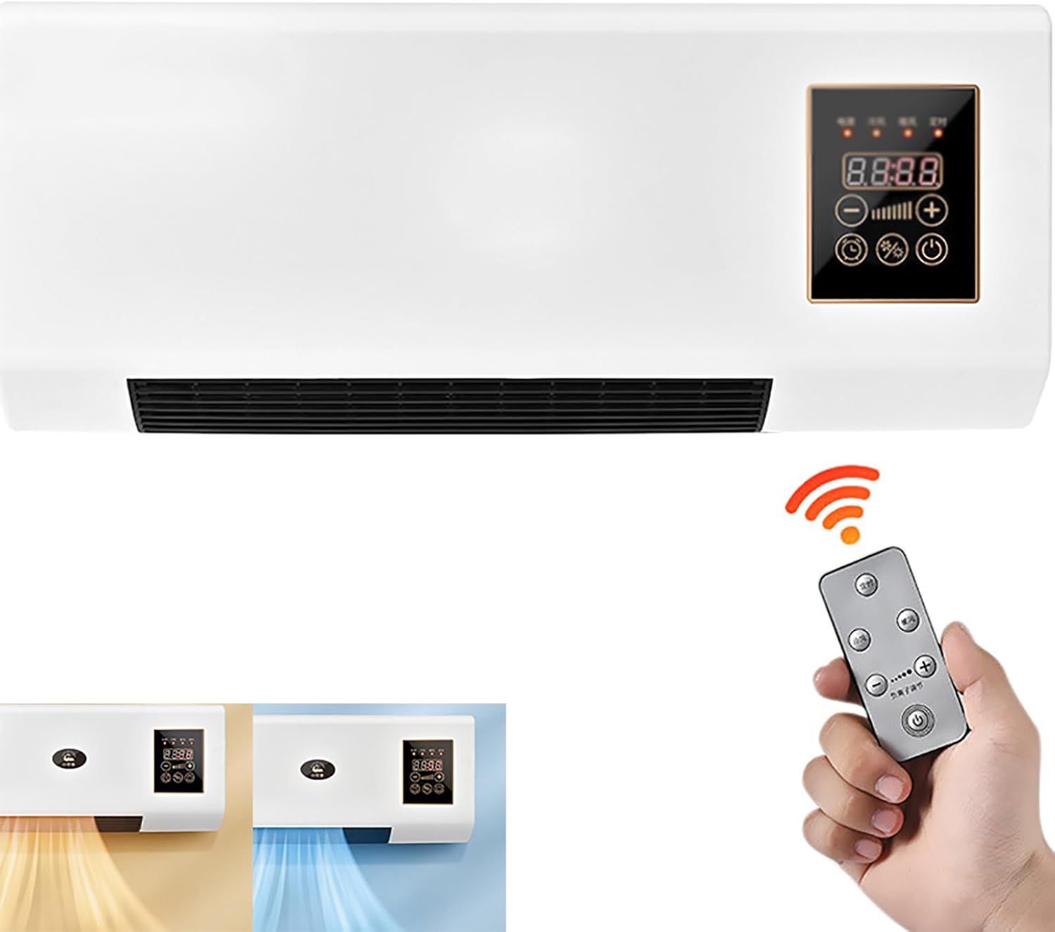  Climatisation Murale Portable 2000 W Avec Télécommande Et Minuterie Intelligente Pour La Maison, Le Bureau Et La Chambre à Coucher