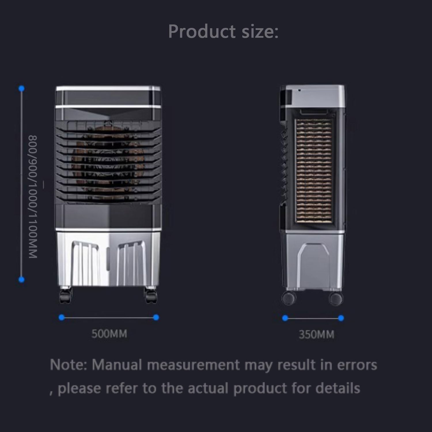 GENERIC Climatiseur Portable, Refroidisseur D'air à 3 Vitesses Avec Réservoir D'eau De 50 L, Minuterie De 12 Heures, Ventilateur De Refroidissement Oscillant à 120° Pour La Maison, Le Bureau, Le Lit, Le Salon