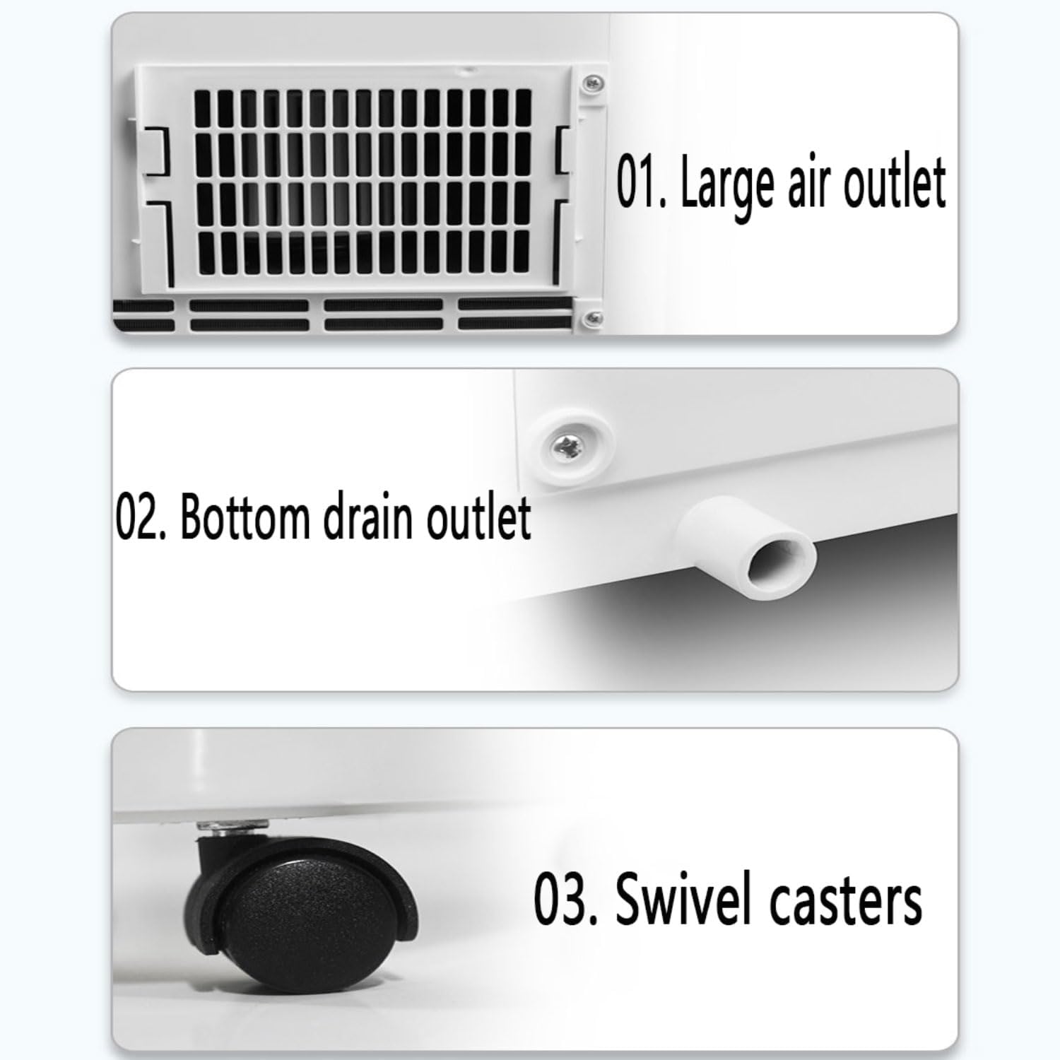  Climatiseur Portable - Smart AC Silencieux Avec Déshumidificateur Et Mode Ventilateur Pour Les Chambres Jusqu'à 350 Pieds Carrés, Télécommande Et Minuterie 24 Heures, Unité De Refroidissement D'instal