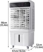 Climatiseur Sans Fenêtre, Refroidisseur D'air Par Évaporation Avec 3 Vitesses Et Grand Réservoir D'eau, Refroidisseur De Marais Portable Pour Chambre Et Bureau