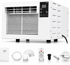 Climatiseur Portable, 1876 BTU Petit Climatiseur, 10kg Spot Cooler Compact Avec Tuyau D'Échappement, 280W Basse Puissance, Mode Double Silencieux, Minuterie, Pour Tente, Camping-Car, 1-5㎡