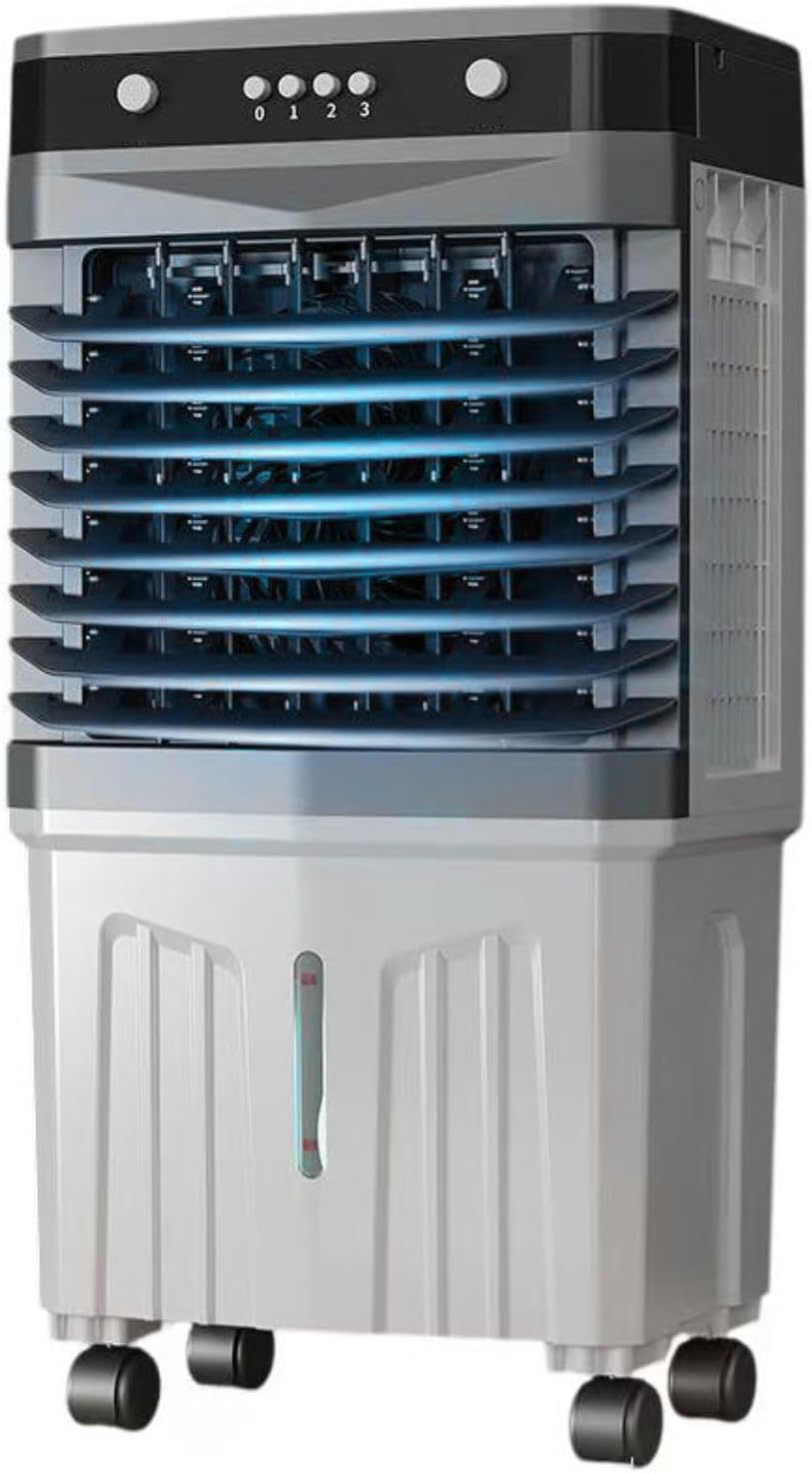 GENERIC Refroidisseur D'air évaporatif Pour Garage, Climatiseur Portable Avec Réservoir D'eau, 3 Vitesses, 12H Minuterie, Pack De Glace, Ventilateur De Refroidissement D'oscillation De 120 °