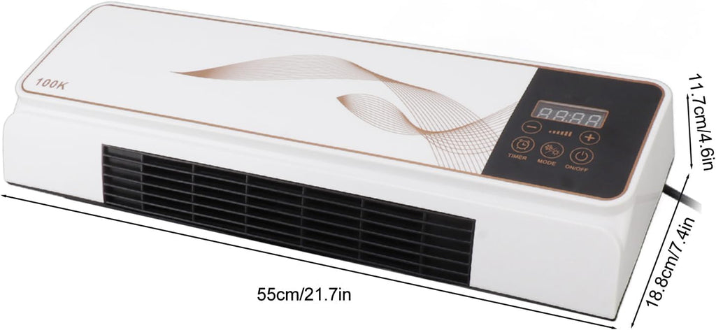  Luqeeg Climatiseur électrique, 2 En 1 Mini Chauffage Refroidissement Ventilateur Mural Climatiseur Avec Télécommande Refroidisseur D'espace Intérieur Pour La Maison, La Chambre, Le Salon (Prise UE)