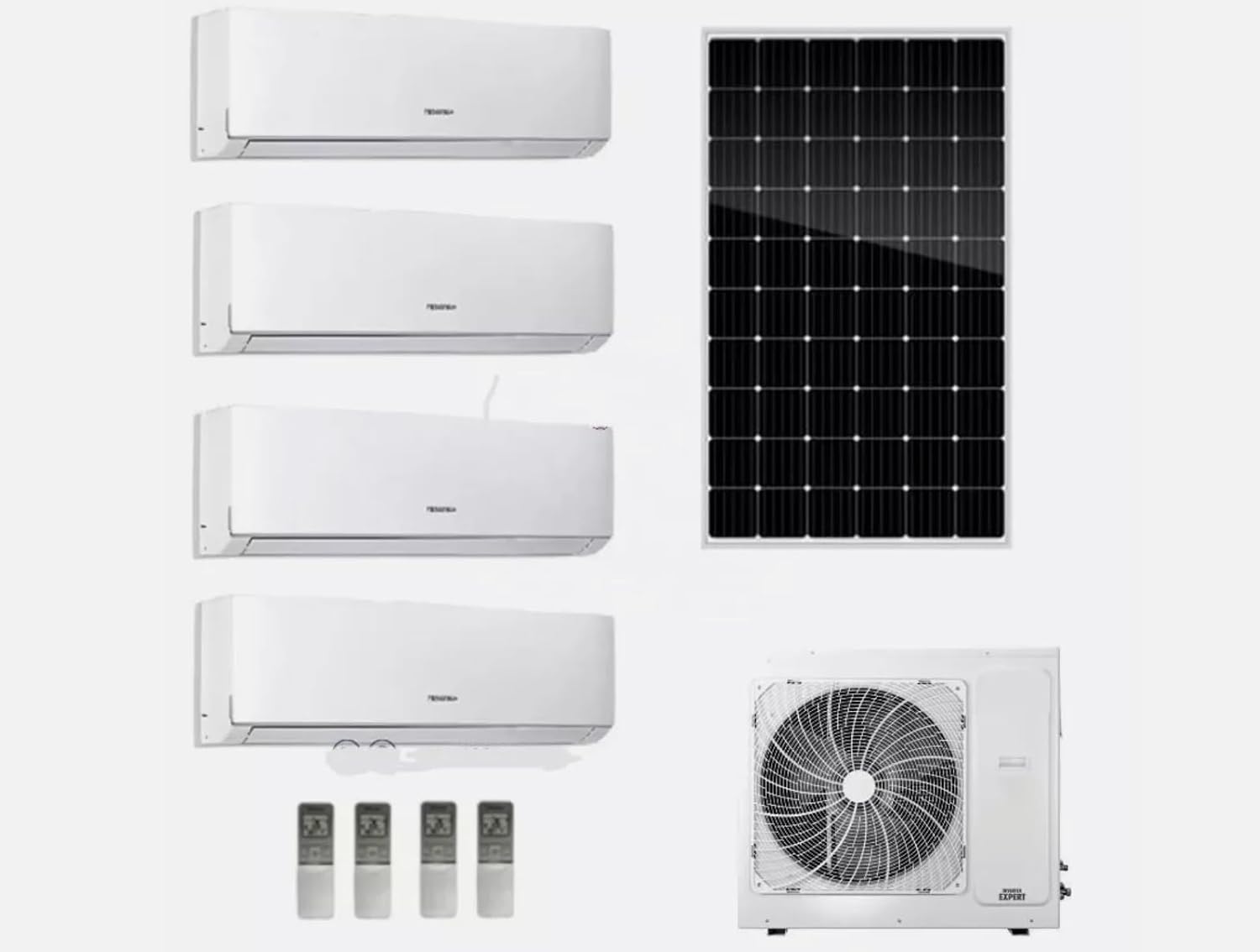 GENERIC Onduleur Solaire 36000BTU Multi 9K + 12K + 18K Zones Split Climatiseur Et Chauffage