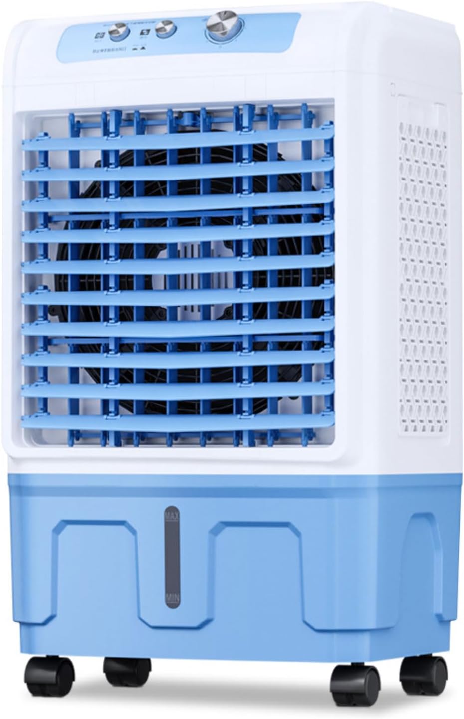 GENERIC Refroidisseur D'air Portable Avec Grand Réservoir D'eau, 3 Vitesses Et Télécommande.Calme 36dB, 120 ° Pivot, Rouleaux Et Poignée.Idéal Pour La Chambre, Le Bureau Et La Terrasse.Brise Fraîche Sans Tuya