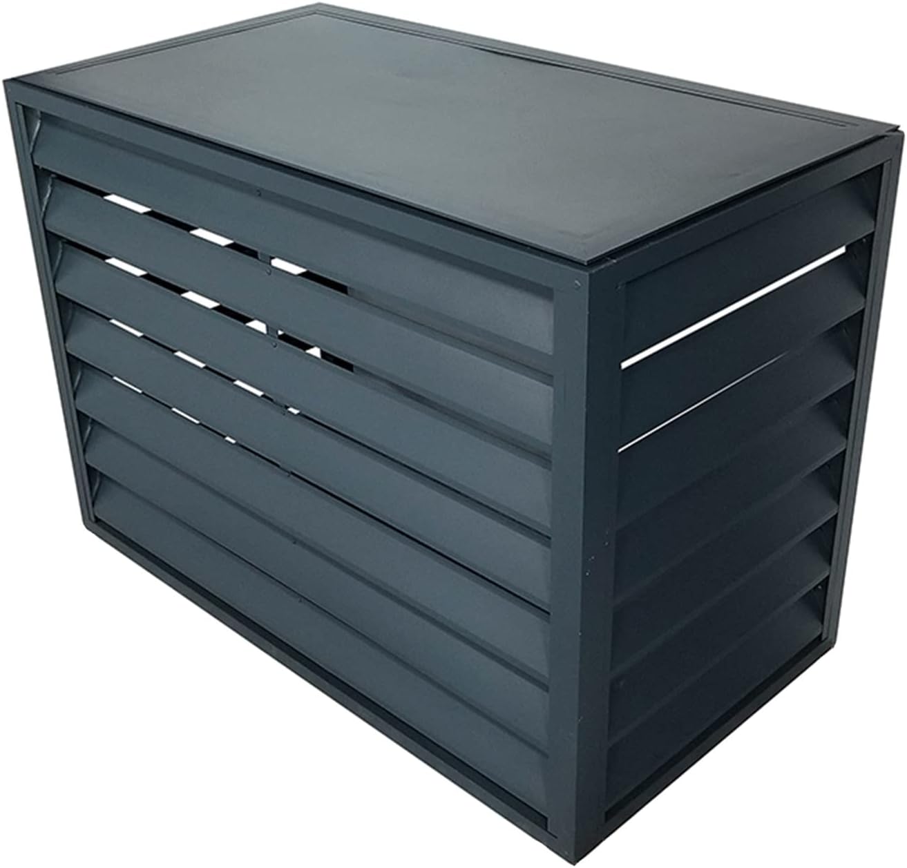 GENERIC Housse De Climatiseur Extérieur – Écran De Clôture En Alliage D'aluminium Et Volets Anti-corrosion Pour Unité Extérieure En Métal – Noir Taille 1,5P