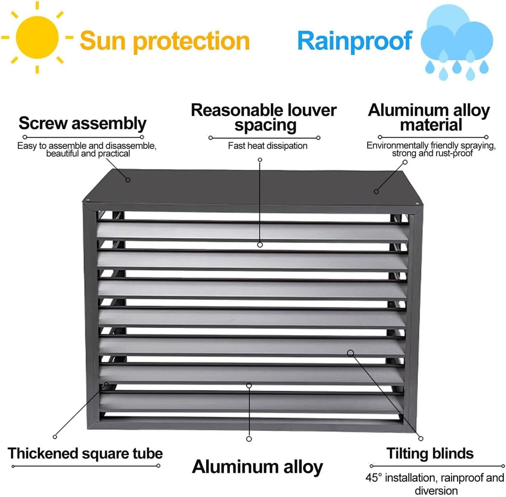 GENERIC Housse En Aluminium à 4 Panneaux Pour Climatiseur Et Poubelle - Support De Fleurs D'extérieur - Clôture élégante Pour Climatiseurs Et Pompes à Chaleur (marron, 100 X 50 X 70 Cm)