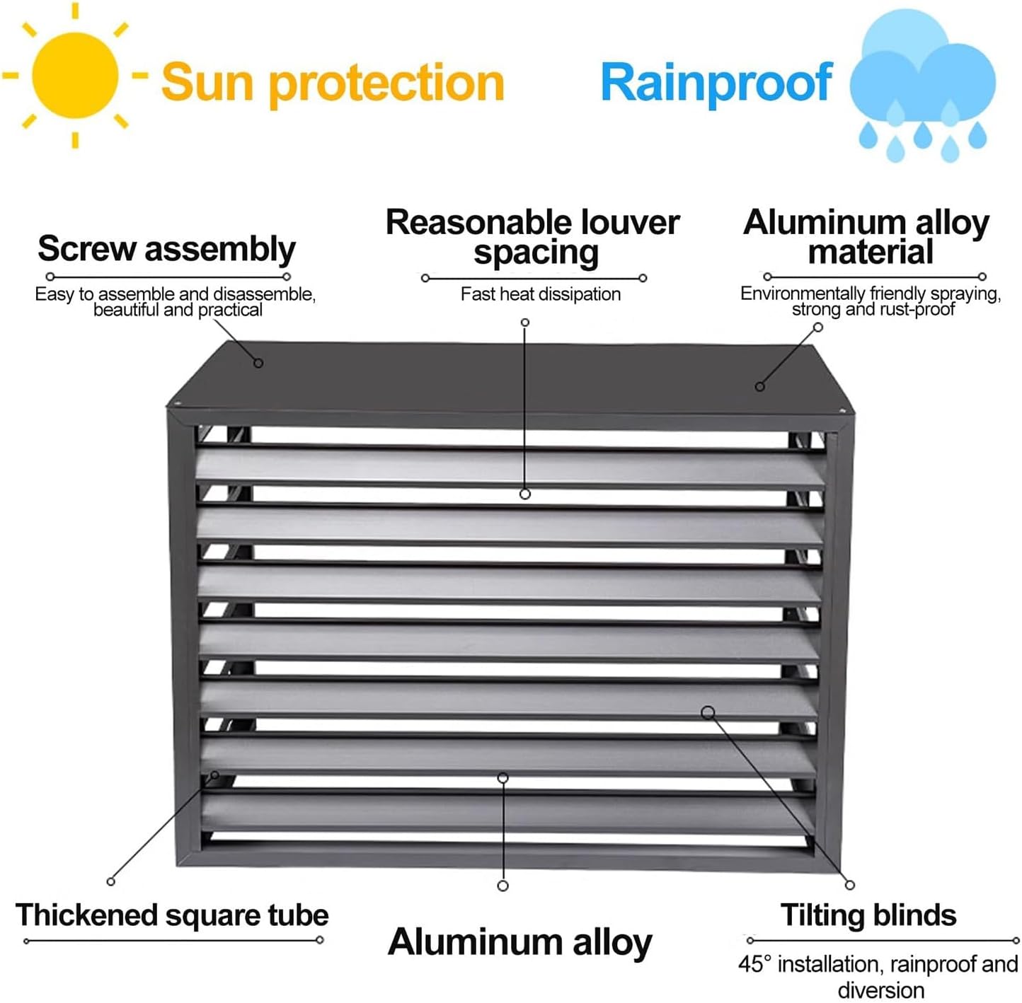 GENERIC Housse En Aluminium à 4 Panneaux Pour Climatiseur Et Poubelle - Support De Fleurs D'extérieur - Clôture élégante Pour Climatiseurs Et Pompes à Chaleur (marron, 100 X 50 X 70 Cm)