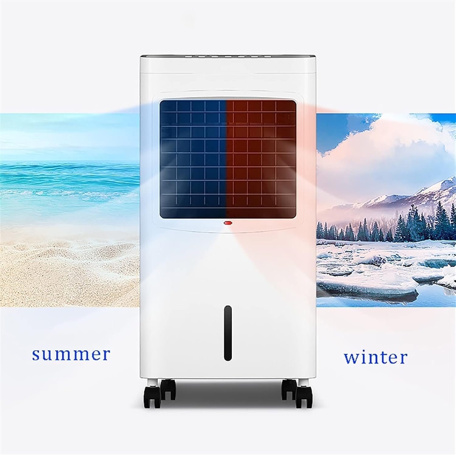  Climatiseur Portable Avec Télécommande, Rafraîchisseur D'air évaporatif 3 En 1 Pour La Maison, Appareil De Chauffage Et De Climatisation Silencieux, Idéal Pour Un Confort Optimal Toute L'année