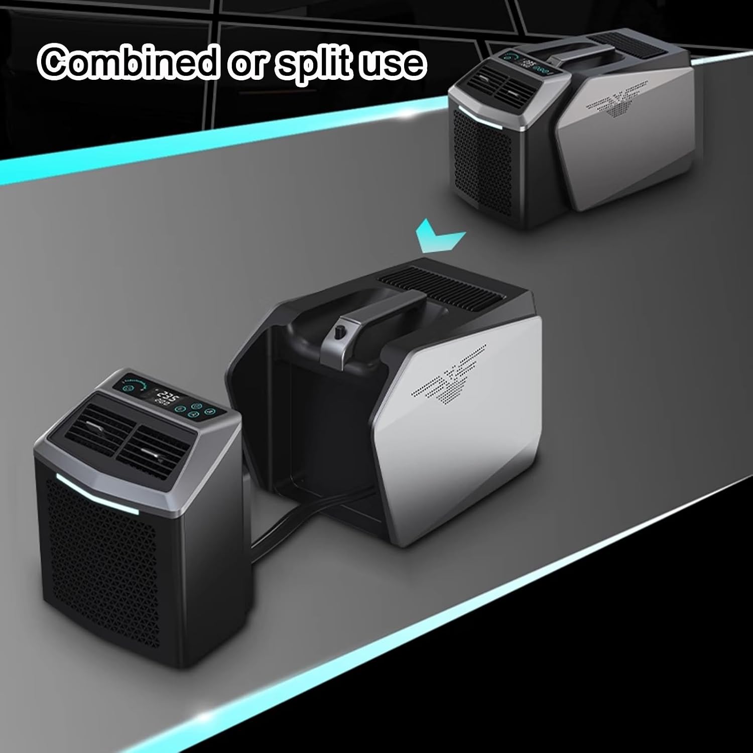GENERIC Climatiseurs Portables 6100 BTU Pour Une Utilisation Extérieure Et Intérieure Refroidisseur D'air A Structure Divisée A 3 Vitesses Avec Télécommande