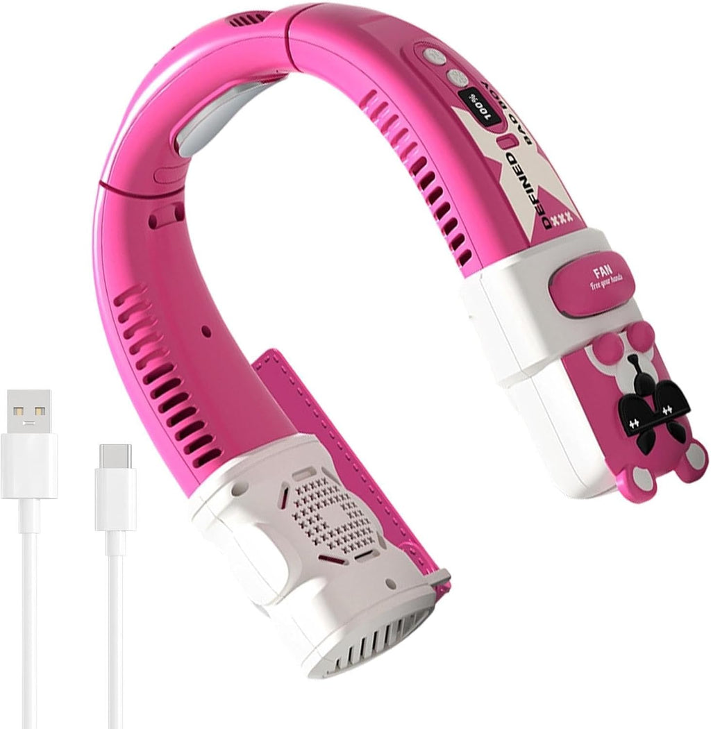  Climatiseur De Cou,Rechargeable Réglable 5 Vitesses | Ventilateur De Cou Léger,pour Hommes Femmes Jeunes Adolescents Road Trip Plage Camping Navettes Escalade Voyage Bureau