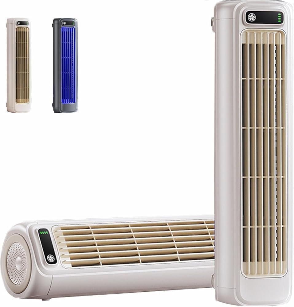 GENERIC Ventilateur De Climatiseur Portable Ace Turbo - 3 Vitesses Super Silencieuses - AC Avec Recharge USB, Mode Suspension/vertical Pour Chambre, Bureau, Cuisine (couleur : Beige)