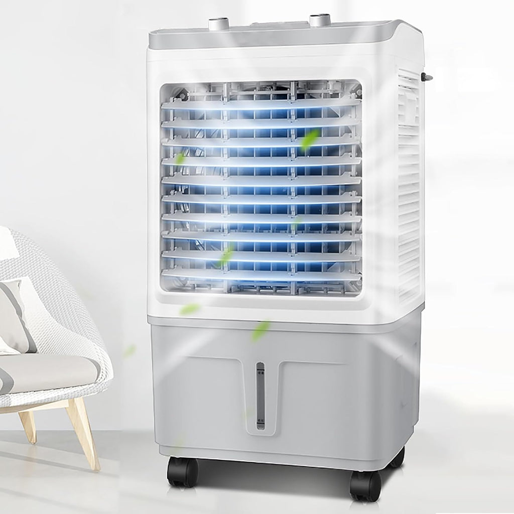 GENERIC Refroidisseur D'évaporation Commercial, Ventilateur De Marais à 3 Vitesses Avec 120 Oscillation, Grand Réservoir Et Roues Pour L'usine, Restaurant, Bureau.Refroidissement Efficace, Fonctionnement Calm