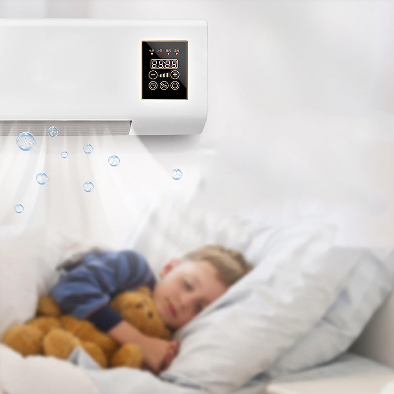 Climatisation Murale Portable 2000 W Avec Télécommande Et Minuterie Intelligente Pour La Maison, Le Bureau Et La Chambre à Coucher