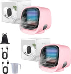 GENERIC Conditeur D'air Portable Et Humidificateur De Ventilateur Avec Veilleur LED, Réglages à 4 Vitesses, Refroidissement Rapide En 90 Secondes, Idéal Pour L'utilisation à La Maison Et Au Bureau, Conception