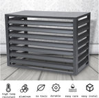 GENERIC Écran De Clôture Pour Climatiseur Extérieur – Volets En Alliage D'aluminium Anti-corrosion Et Support De Plantes Pour Unité Extérieure Noir Taille 2-3P (L1)