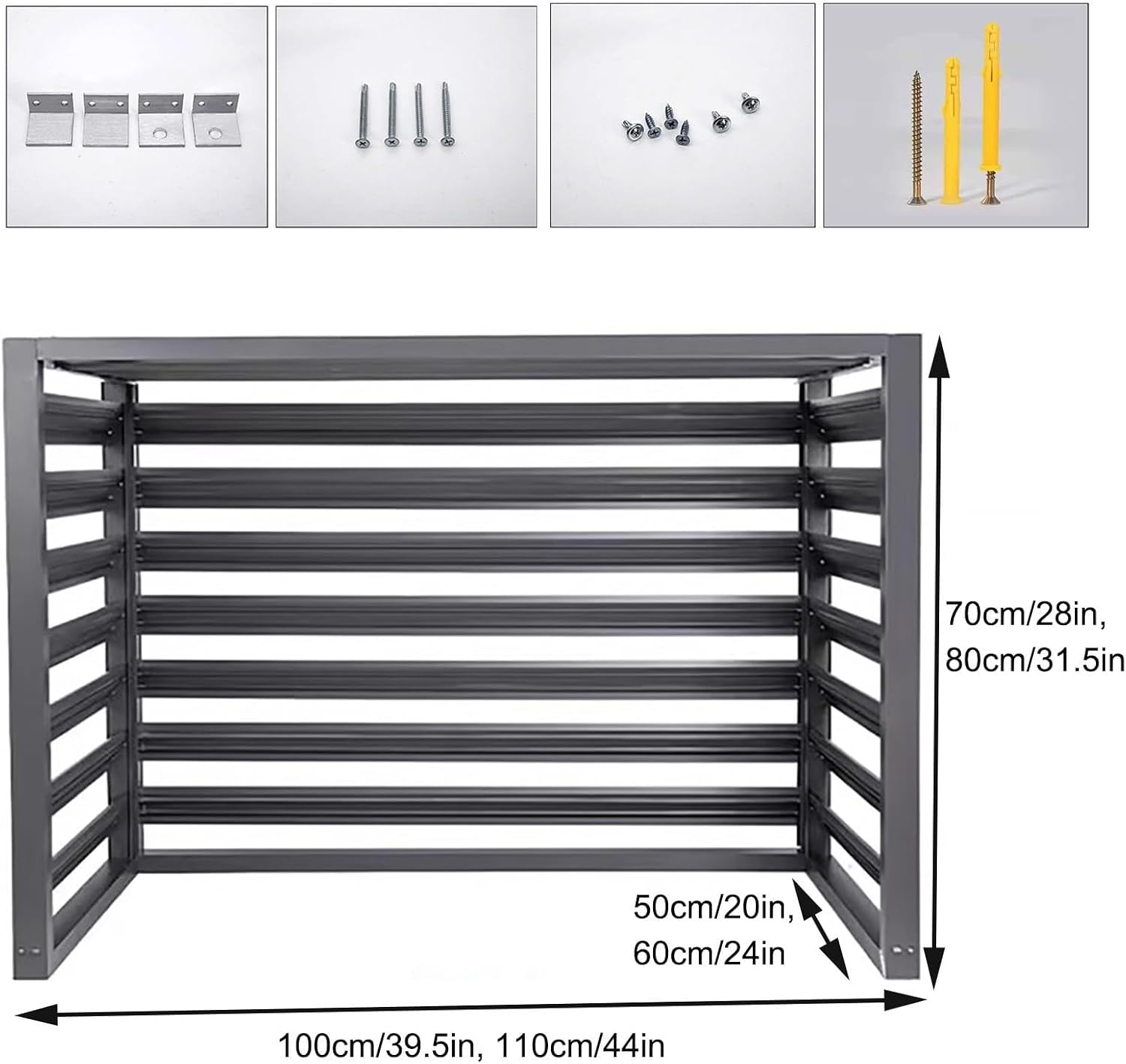  Housse De Protection Antivol Pour Climatiseur Et Pompe à Chaleur En Aluminium, Protection De Confidentialité En Alliage D'aluminium, Barrière Pour équipement De Piscine,