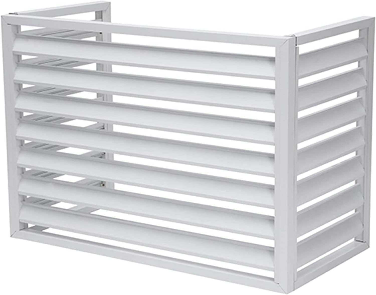 GENERIC Bâche Robuste En Aluminium Pour Climatiseur Et Clôture D'intimité Pour Unités Extérieures – Étagère à Persiennes Pour Balcon Et Jardin Blanc 100 X 70 X 50 Cm