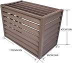  Housse De Protection En Aluminium Pour Climatiseur – Protection Pour Pompe à Chaleur Extérieure Et Intérieure Marron – Protection Pour Unités Extérieures – Clôture Décorative Pour CVC