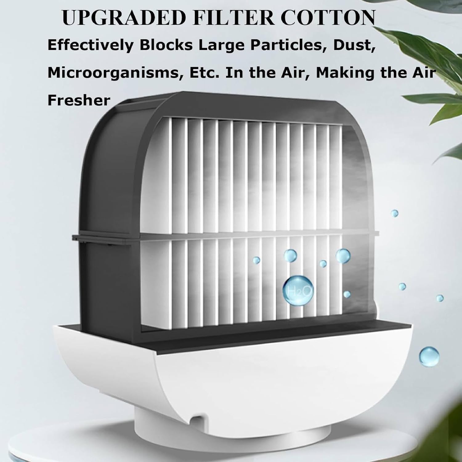GENERIC Conditeur D'air Portable Et Humidificateur De Ventilateur Avec Veilleur LED, Réglages à 4 Vitesses, Refroidissement Rapide En 90 Secondes, Idéal Pour L'utilisation à La Maison Et Au Bureau, Conception