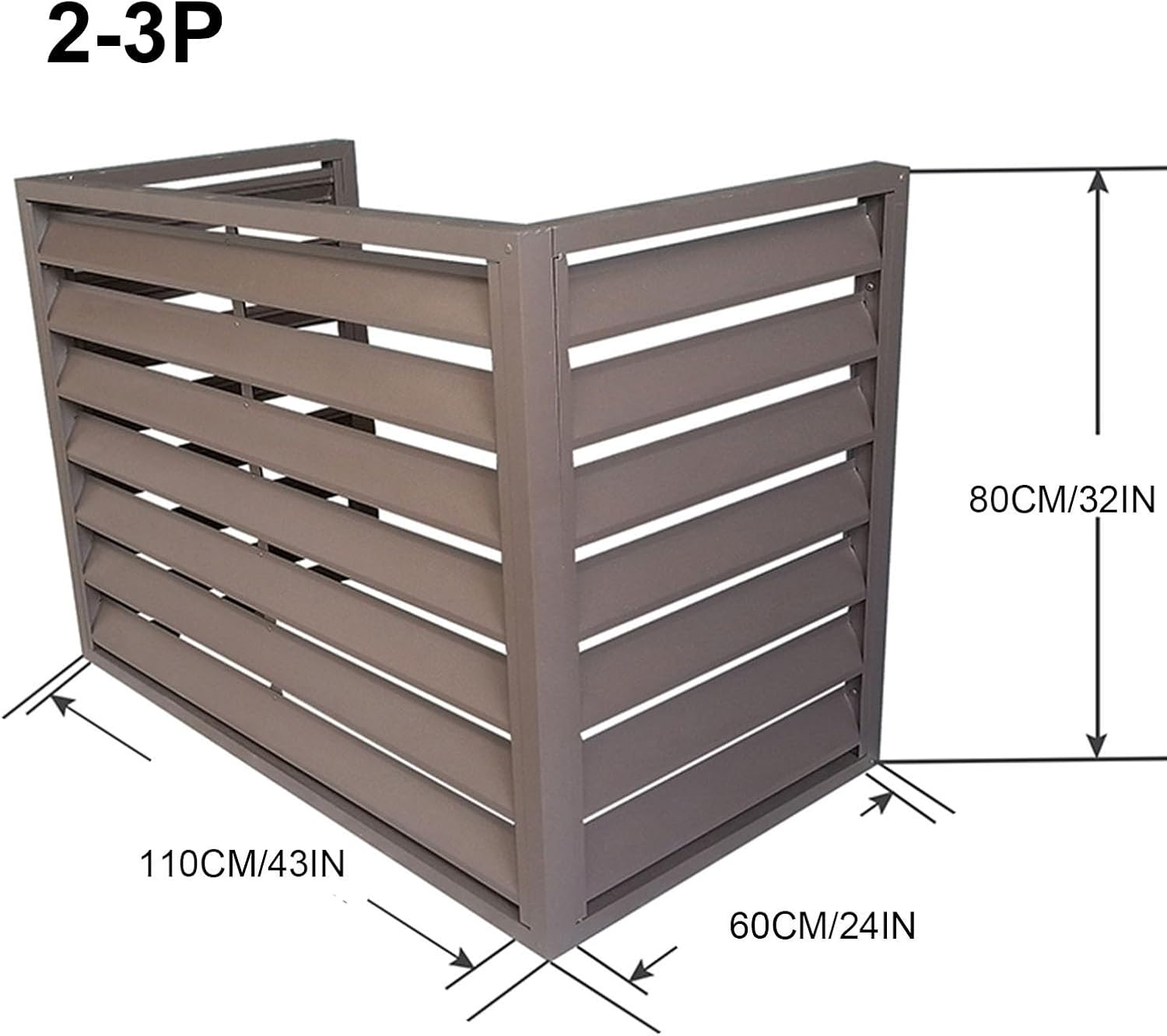  Housse De Protection En Aluminium Pour Climatiseur Extérieur – Clôture De Protection Pour Pompe à Chaleur Pour Unités De Climatisation Et Bouclier Résistant Aux Intempéries Pour Une Installation