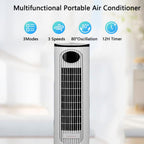 GENERIC Tower Fan Bedroom Evaporative Cooler 3 Vitesses LED Remote 12h Timer 80 Oscillation Calme Portable Climatiseur Unité Faible Puissance Pour Le Bureau à Domicile Sleep Safe Bladeless Design