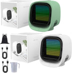 GENERIC Conditeur D'air Portable Et Humidificateur De Ventilateur Avec Veilleur LED, Réglages à 4 Vitesses, Refroidissement Rapide En 90 Secondes, Idéal Pour L'utilisation à La Maison Et Au Bureau, Conception