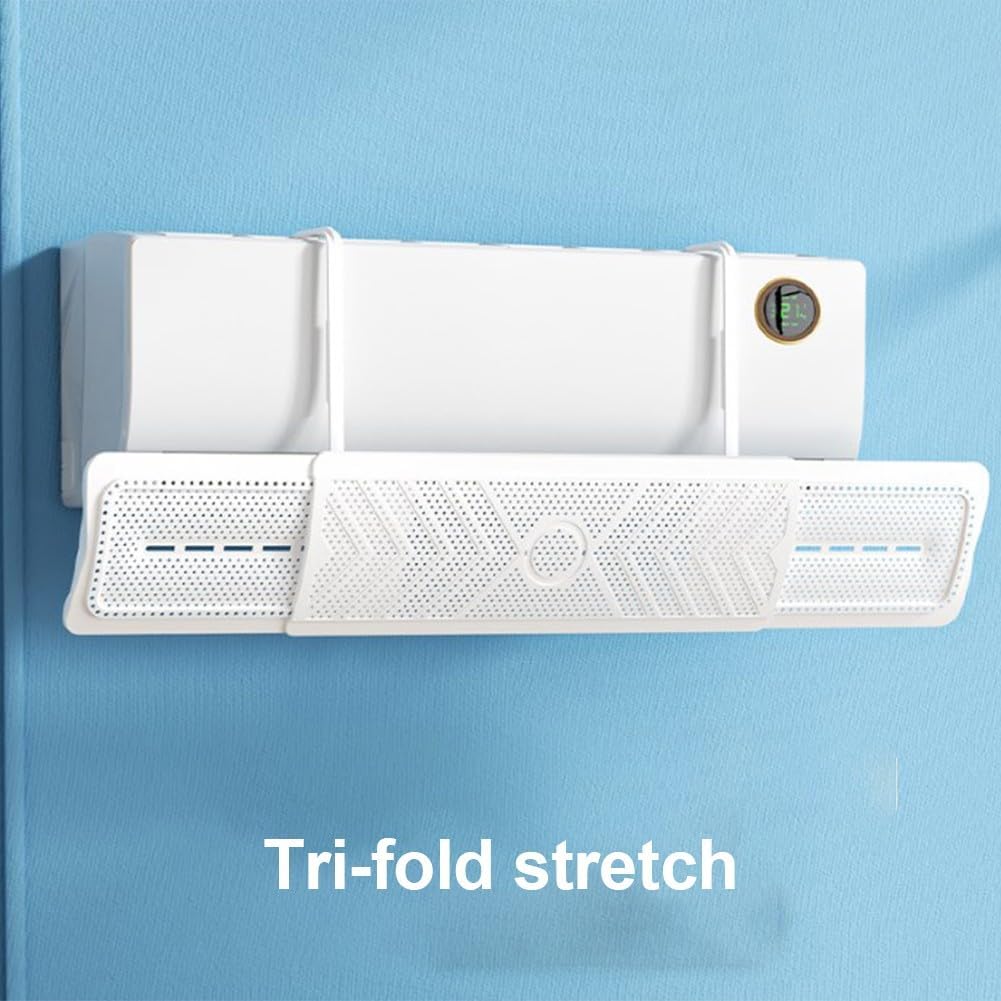  Whychstore Déflecteur De Climatisation Réglable, Pare-brise Mural Pour éviter Le Soufflage Direct, Plastique Rétractable 60-93 Cm, Blanc