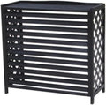GENERIC Housse De Climatiseur En Bois Massif Et Support De Fleurs Noir Avec Stores – Coque élégante De Climatisation Pour Décoration D'intérieur Et Fonctionnalité 80 X 32 X 70 Cm