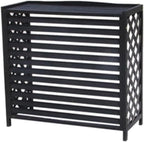 GENERIC Housse De Climatiseur En Bois Massif Et Support De Fleurs Noir Avec Stores – Coque élégante De Climatisation Pour Décoration D'intérieur Et Fonctionnalité 80 X 32 X 70 Cm